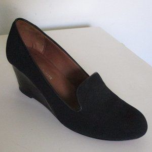 Donald J Pliner Natali Womens Black Nylon & Croco Leather Wedge Pump - Size 7.5M